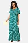 Naiduhall Cotton Full Length Nightdress - Dark Green — thumbnail 6